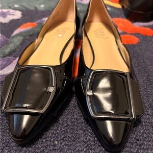 Franco Sarto Black Patent Loafers